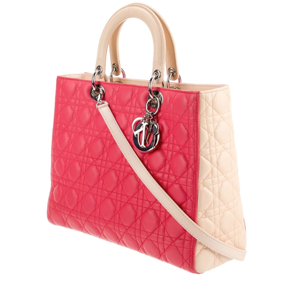 Dior large BiColor Lady Dior Bag - Picture 2 of 11